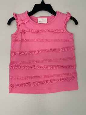 Hanna Andersson Pink Ruffle Stripe Tank Top